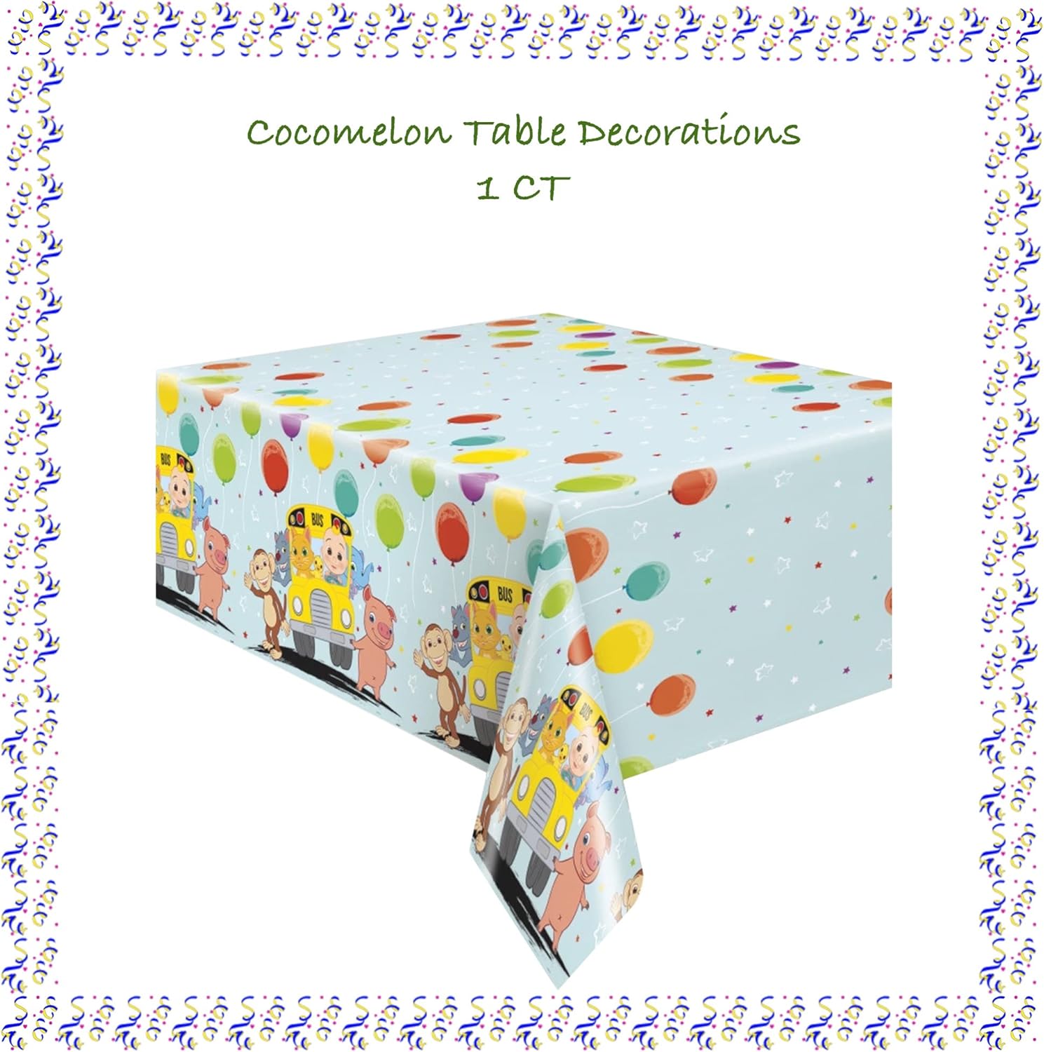 Birthday Party Supplies Decoration Kit with Balloons, Tablecloth, Plates, Napkins, Candles Serves 16 G5290