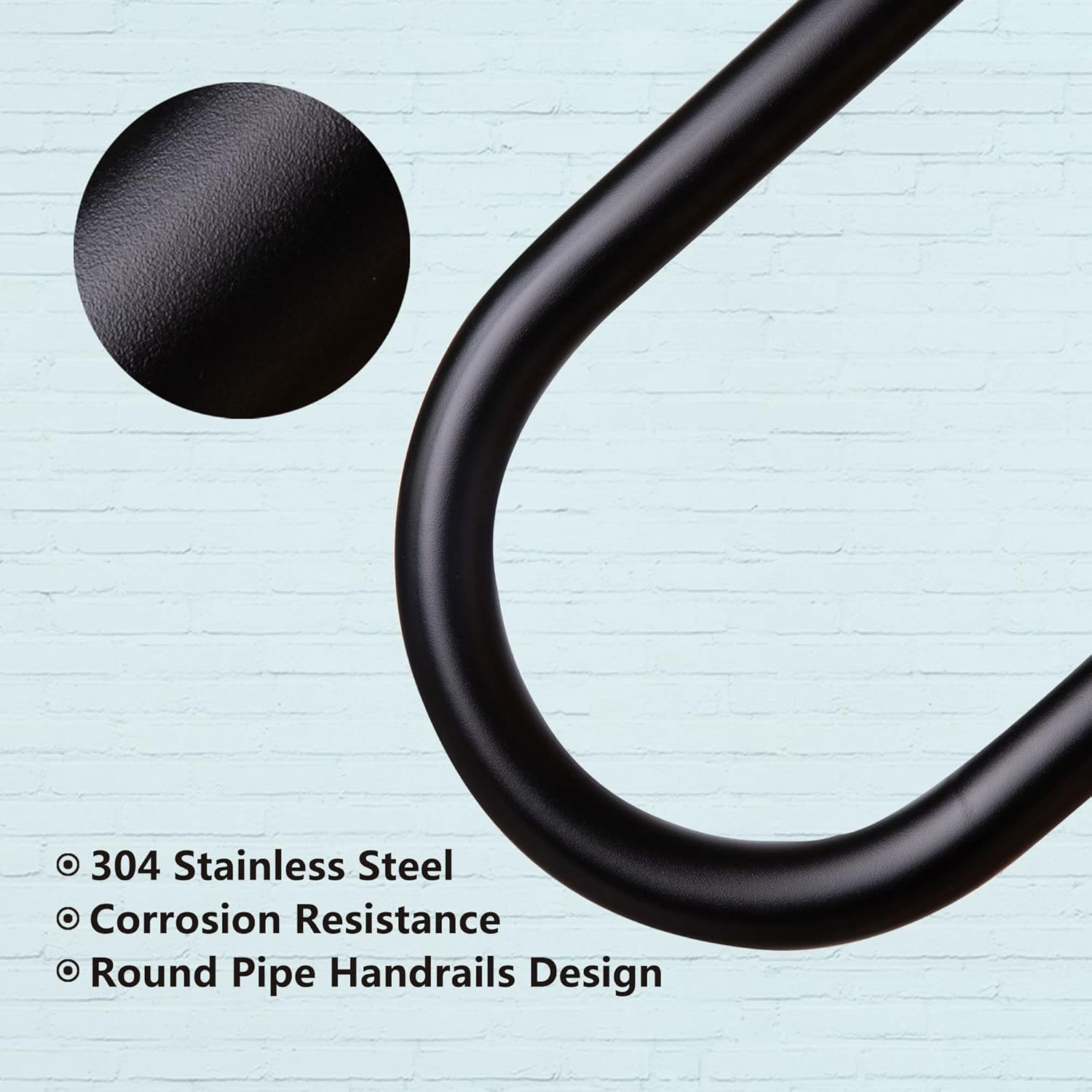 304SS Wall Mounted U Shaped Handrail 1.25" Tube Hand Railing T906663