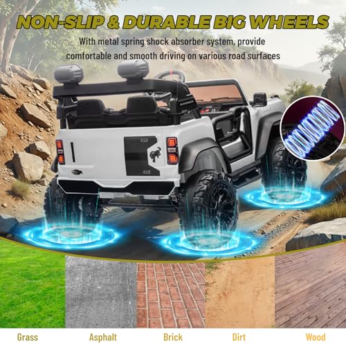2 Seater Ride On Car, 24v Electric Power Ride On Truck Toy with Remote Control, Blue M69025