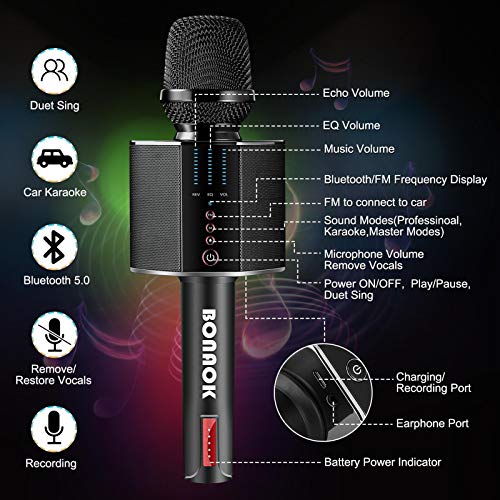 Portable Wireless Bluetooth Karaoke Microphone Black R972