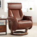 Brown Swivel Faux Leather Recliner Chair X857538