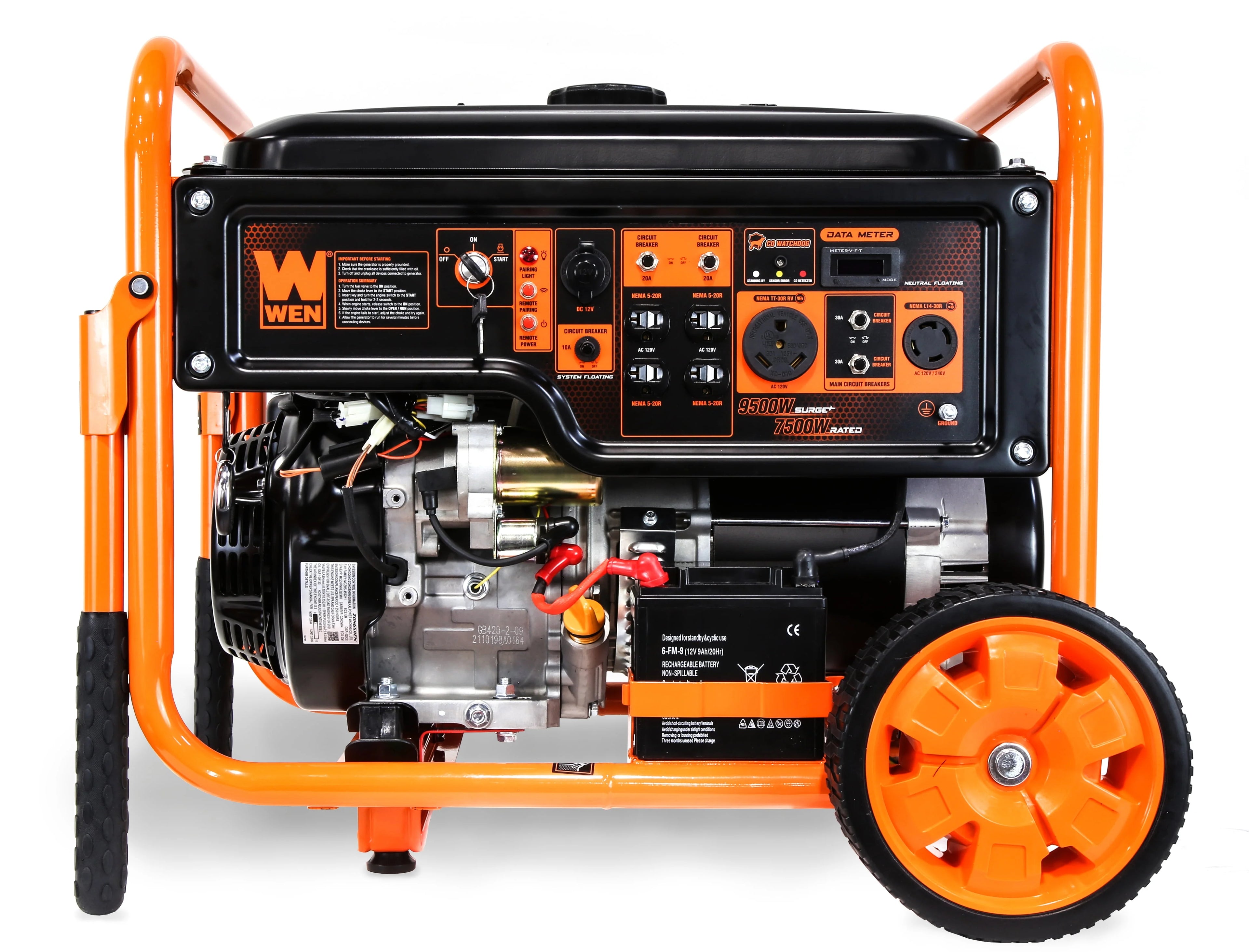 9500-Watt 420cc 120V/240V Portable Generator with Remote Electric Start I90573