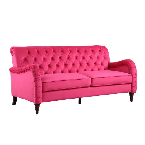 rose red 3 seater Chesterfield sofa E202449