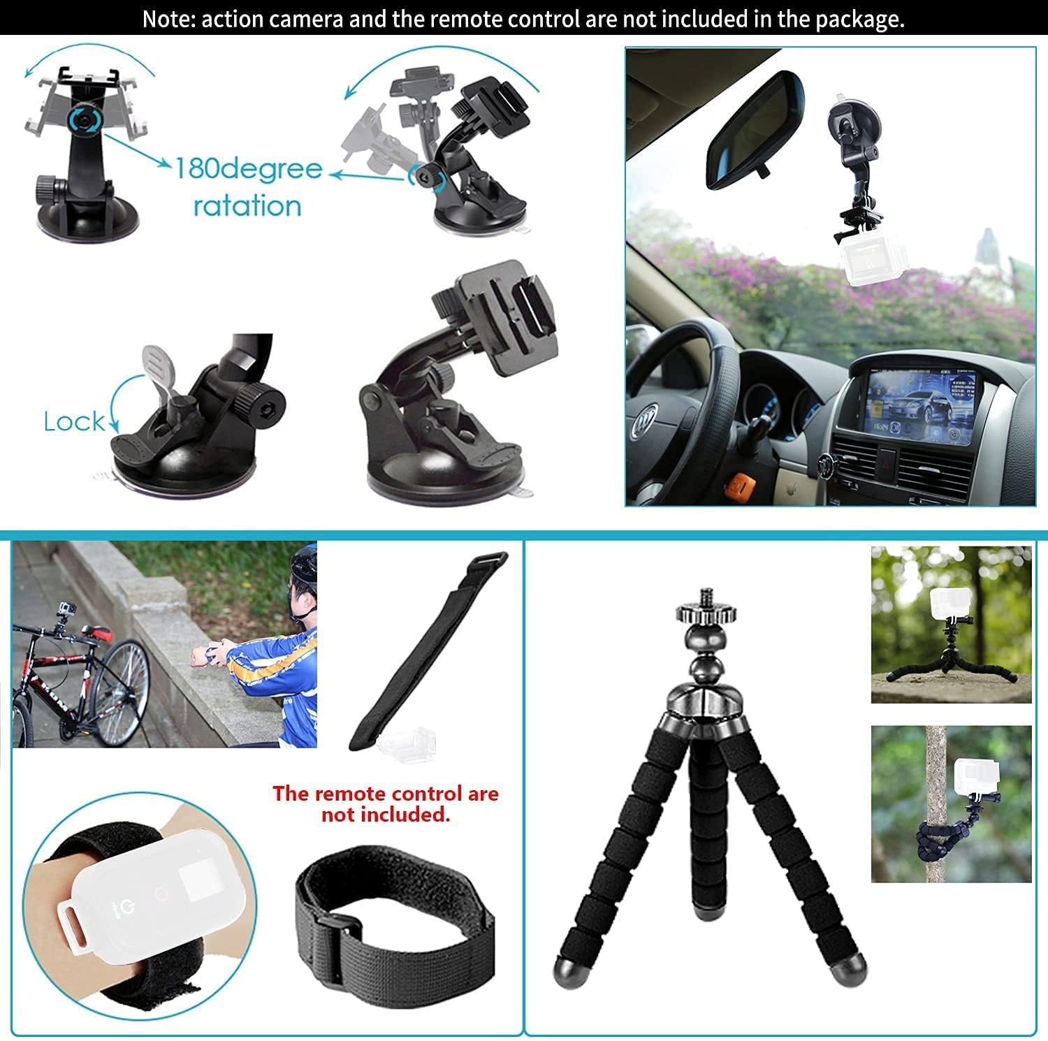 Waterproof Action Camera with Front LCD and Touch Rear Screens, 5K HD Video, 23MP Photos, 64GB Card and 50 Piece Accessory Kit V547