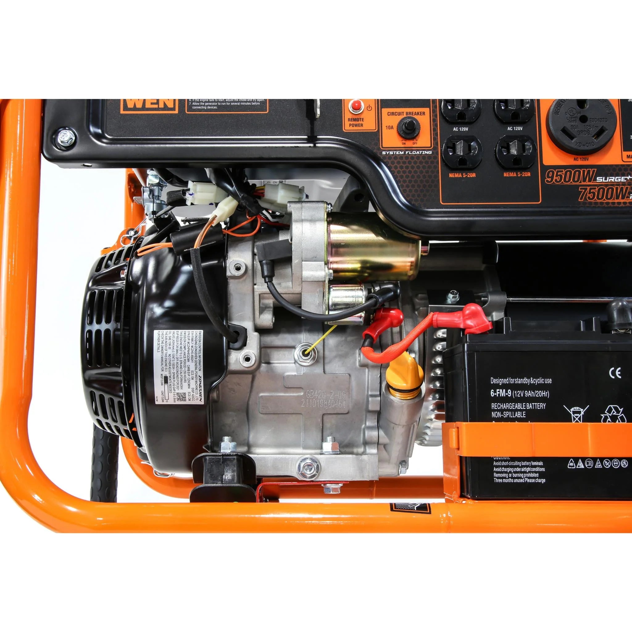 9500-Watt 420cc 120V/240V Portable Generator with Remote Electric Start I90573