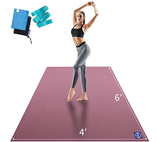 Large 72"x 48"x 9mm Non-Slip Yoga Mat Black E67984