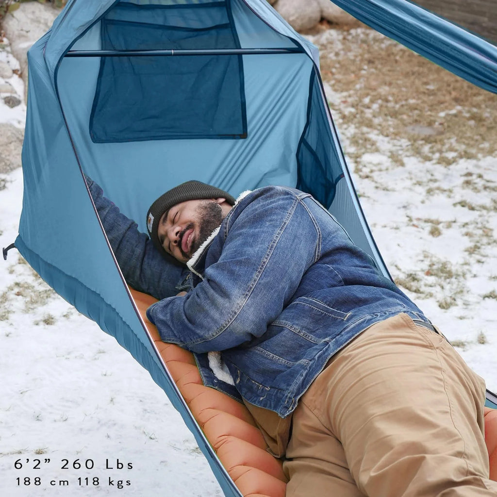 80"x30" Forest Green Lay Flat Hammock Tent with Mosquito Net and Insulated Pad G9513