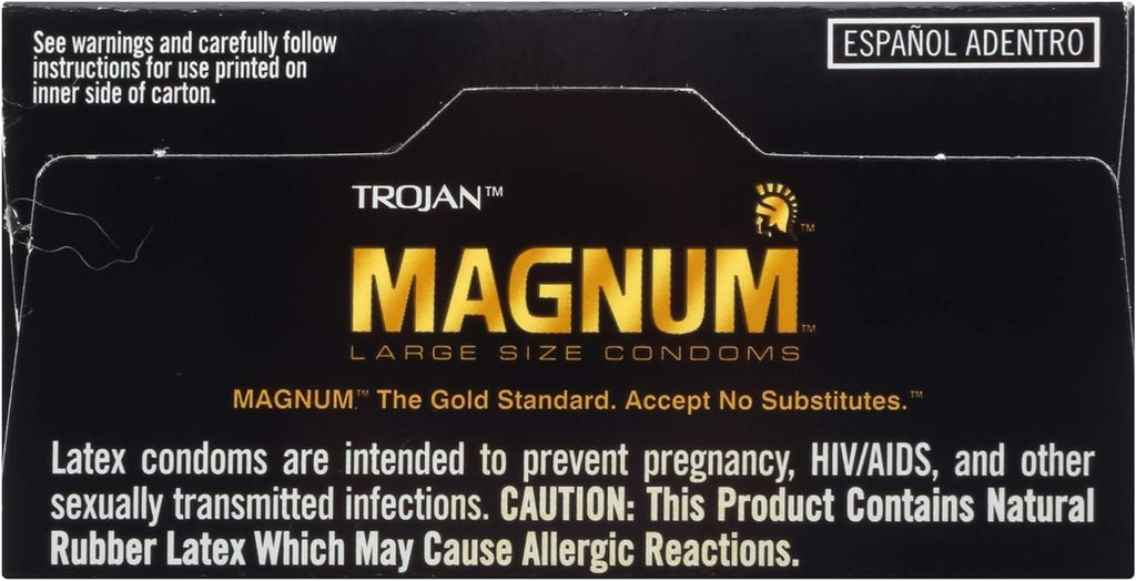 Magnum XL Size Lubricated Latex Condoms - 12 ct, Pack of 6 W216