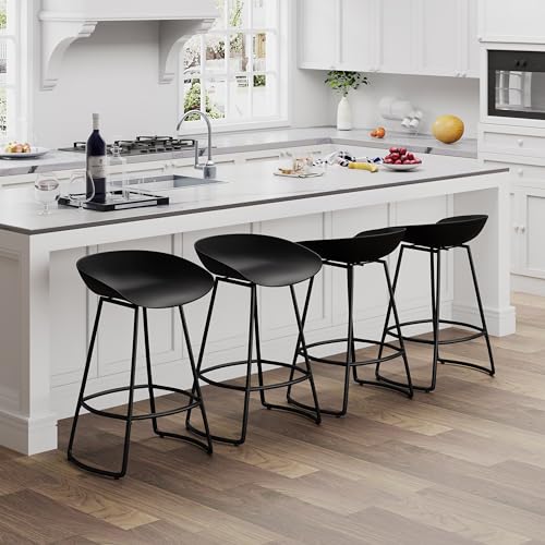 White 30" Bar Height Swivel Barstools Set of 4 T8089