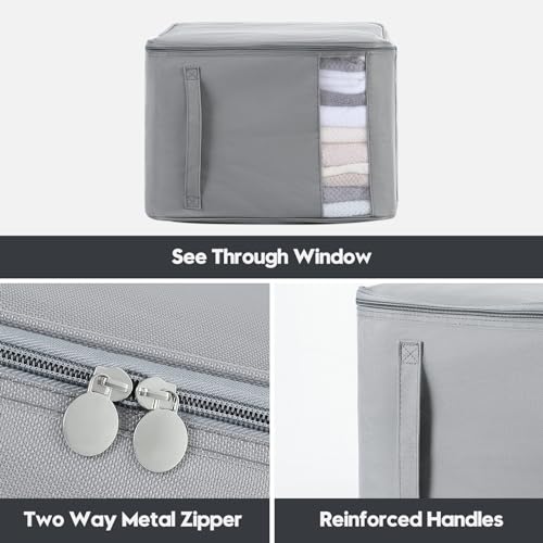 3 Pack Grey 18 Gallon Oxford Fabric Comforter Storage Bags P255