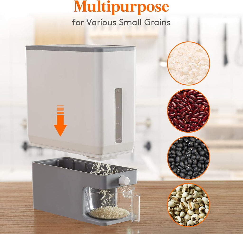 Rice Dispenser 25 Lbs (11.3kg) Sealed Moisture Proof with Measuring Cup G71349