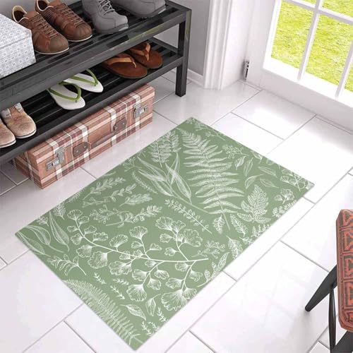 Sage Green Indoor Door Mats, Non-Slip Low Profile Entryway Rugs, 18x30IN C827