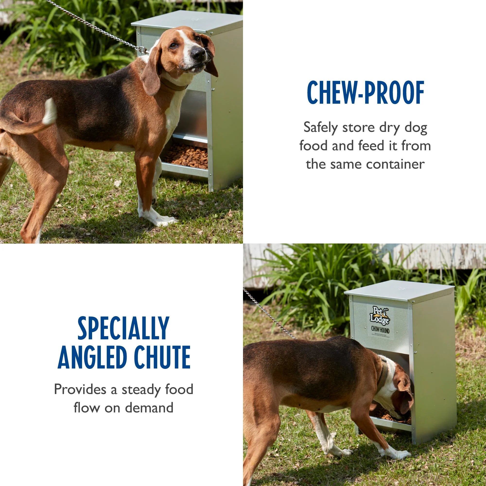 25 Pound Automatic Steel Dog Feeder (3 Pack) P28924
