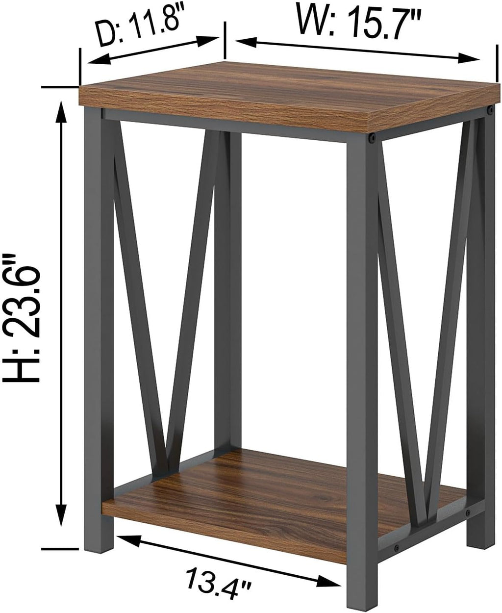 Rustic Walnut Coffee Table with Storage Shelf B1008