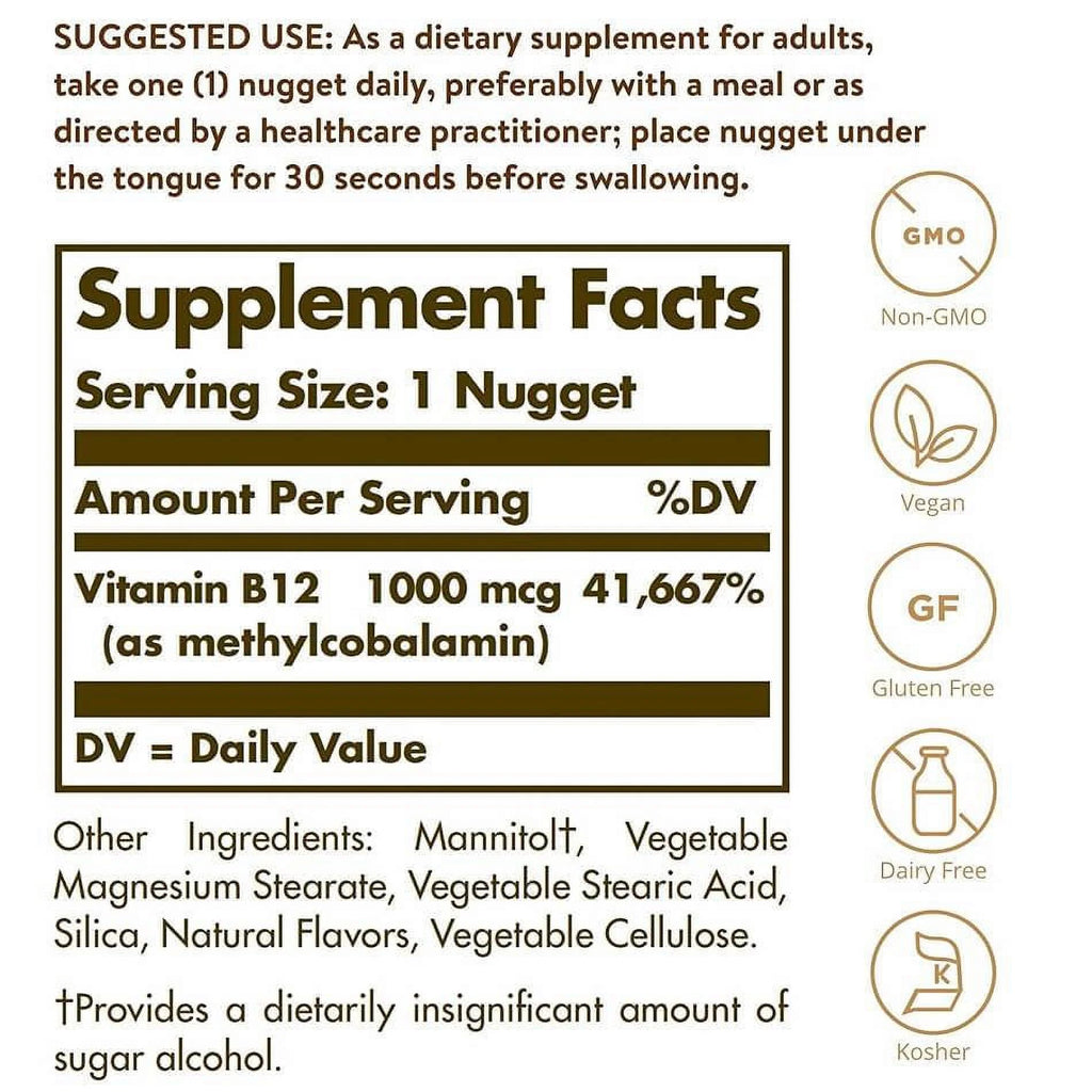 3 Packs 1000 mcg Vitamin B12 Nuggets W510