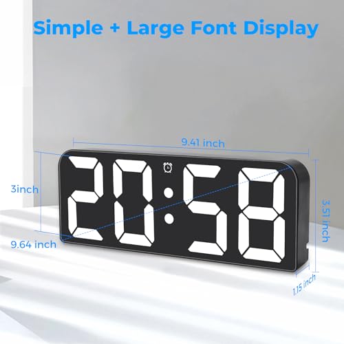 9.6" LED Digital Wall Clock with Remote Control - Red G659