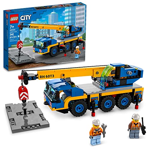 Mobile Crane Truck Toy Building Set with 2 Minifigures T3809