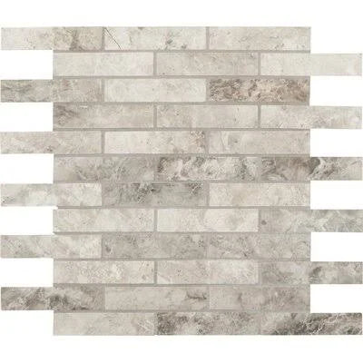 Polished Marble Mosaic Tile in Gray C1766