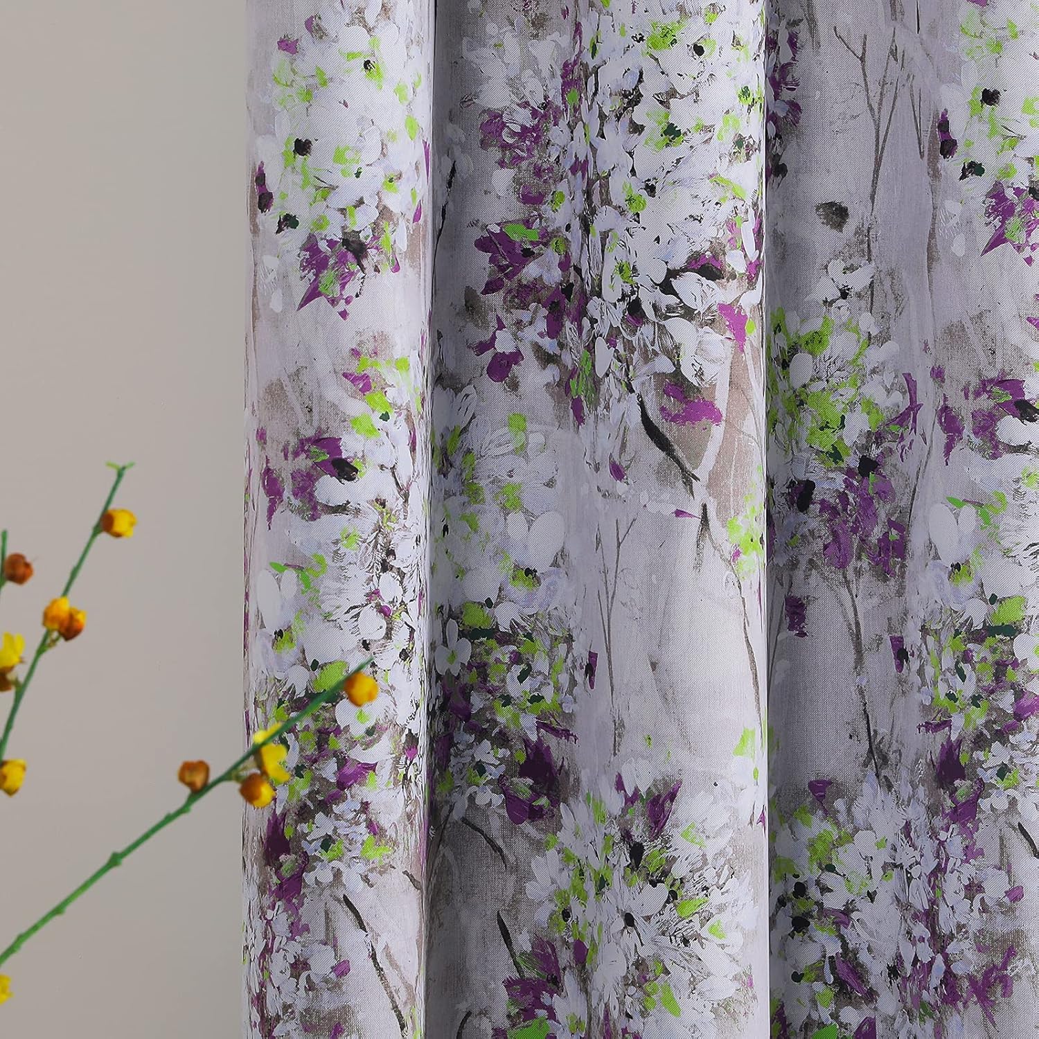 Purple 108 Inch Length Thermal Curtains 2 Panels with Grommet Top B2820