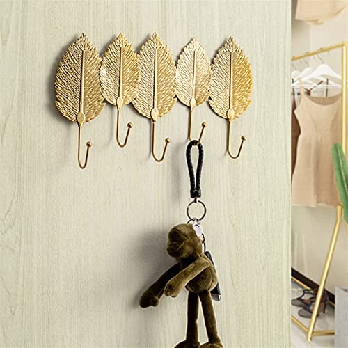 Golden Leaf Shape Wall Coat Rack L770