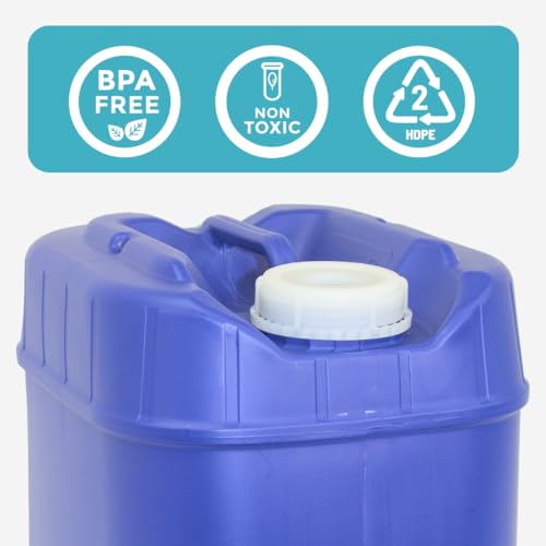 5-Gallon Stackable Water Storage Containers with Lids + Spigot, 20 Gallon (4 Tanks) A4827