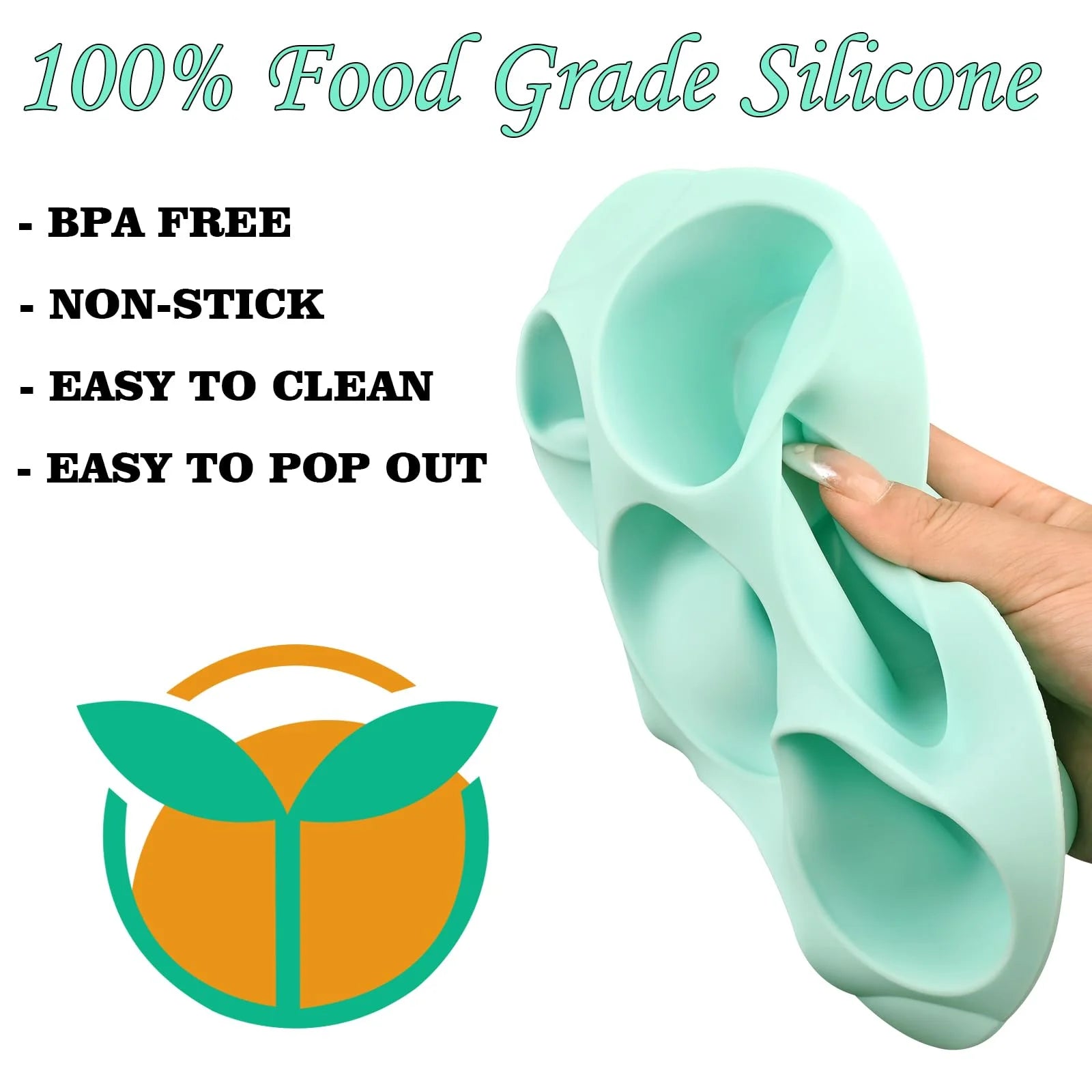 2 Pack Nonstick Silicone 7-Cup Baking Pan, Pink Green U27475