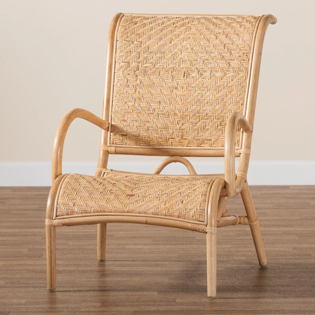 Natural Brown Rattan Lounge Chair D350234