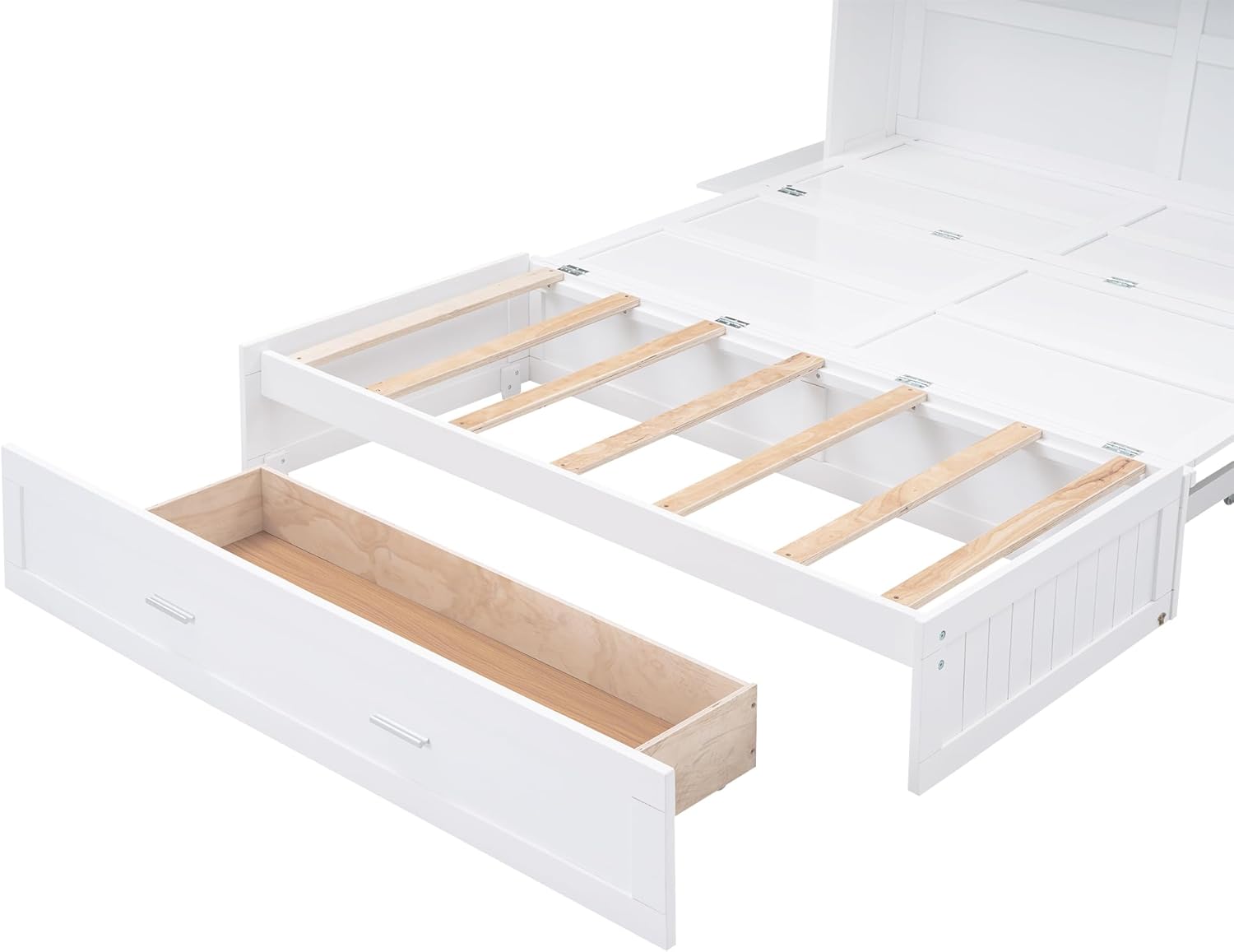 Queen Size Murphy Bed with Bookcase and Drawer A77152