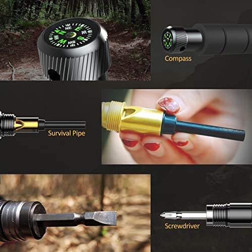 Collapsible Hiking Stick Trekking Pole with Compasse, Whistle (1 Stick) S385