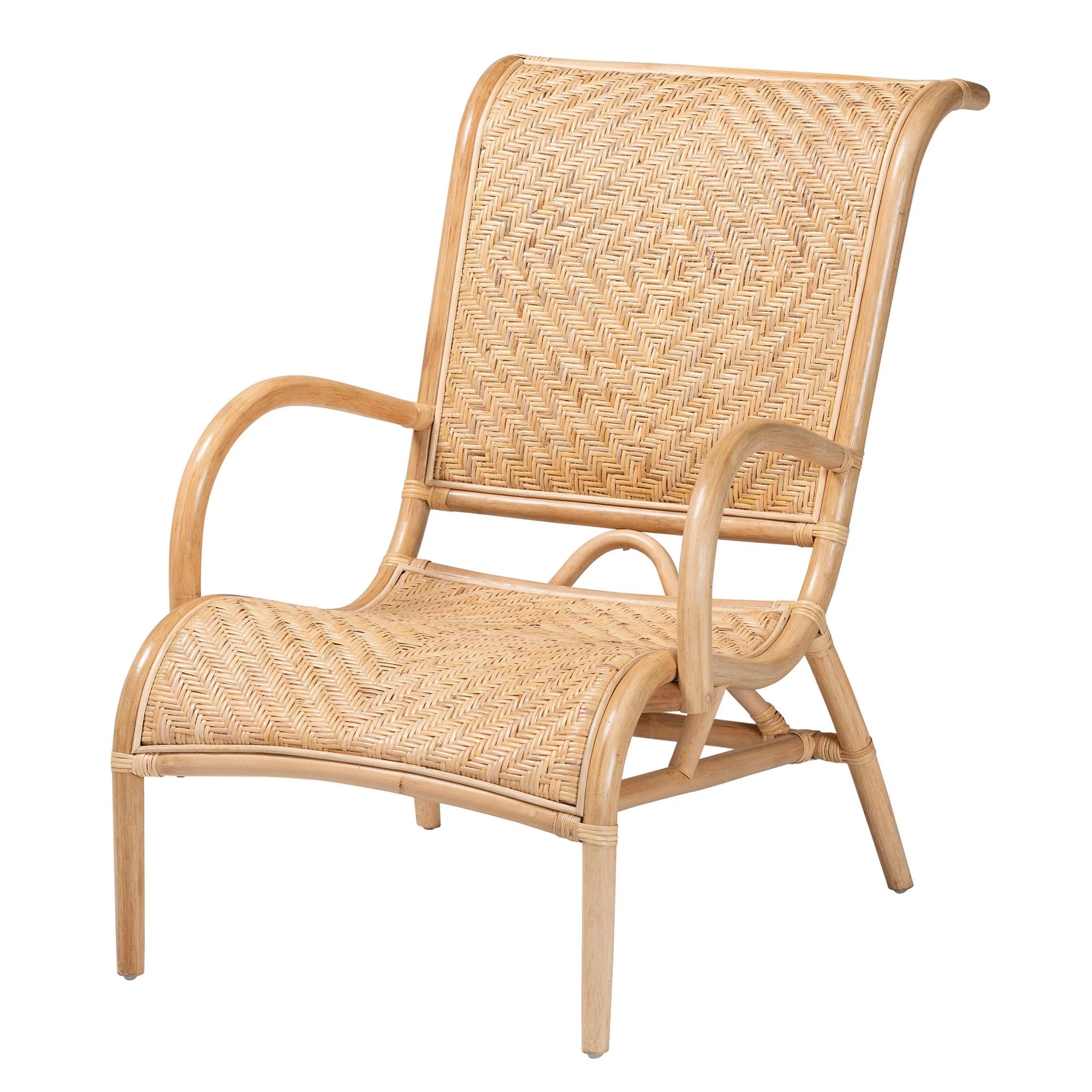 Natural Brown Rattan Lounge Chair D350234