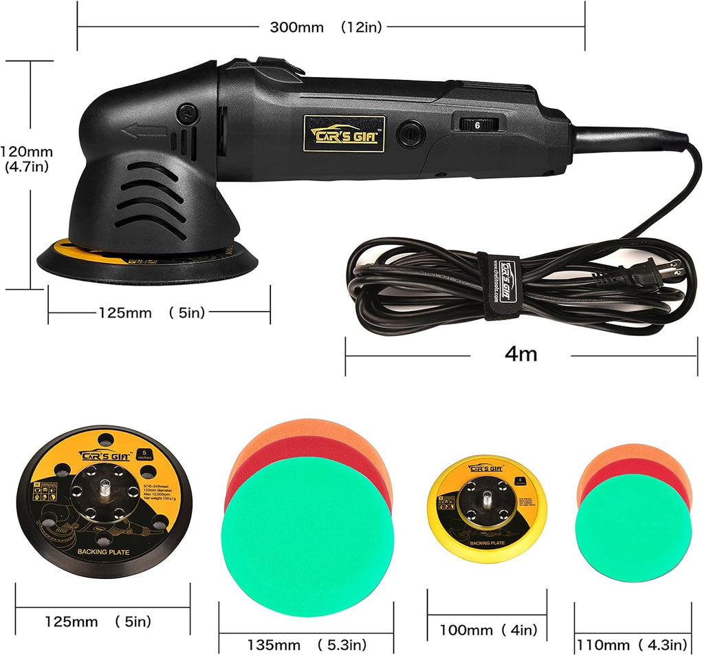 5inch Random Orbital Polisher 6 Variable Speed Waxing Kit I447