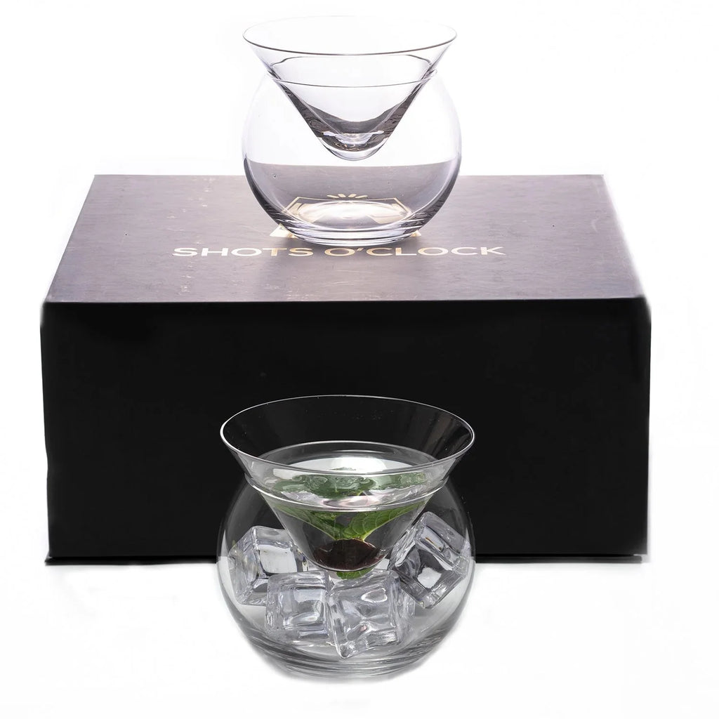 Set of 4 Stemless Martini Glasses with Chiller G166325