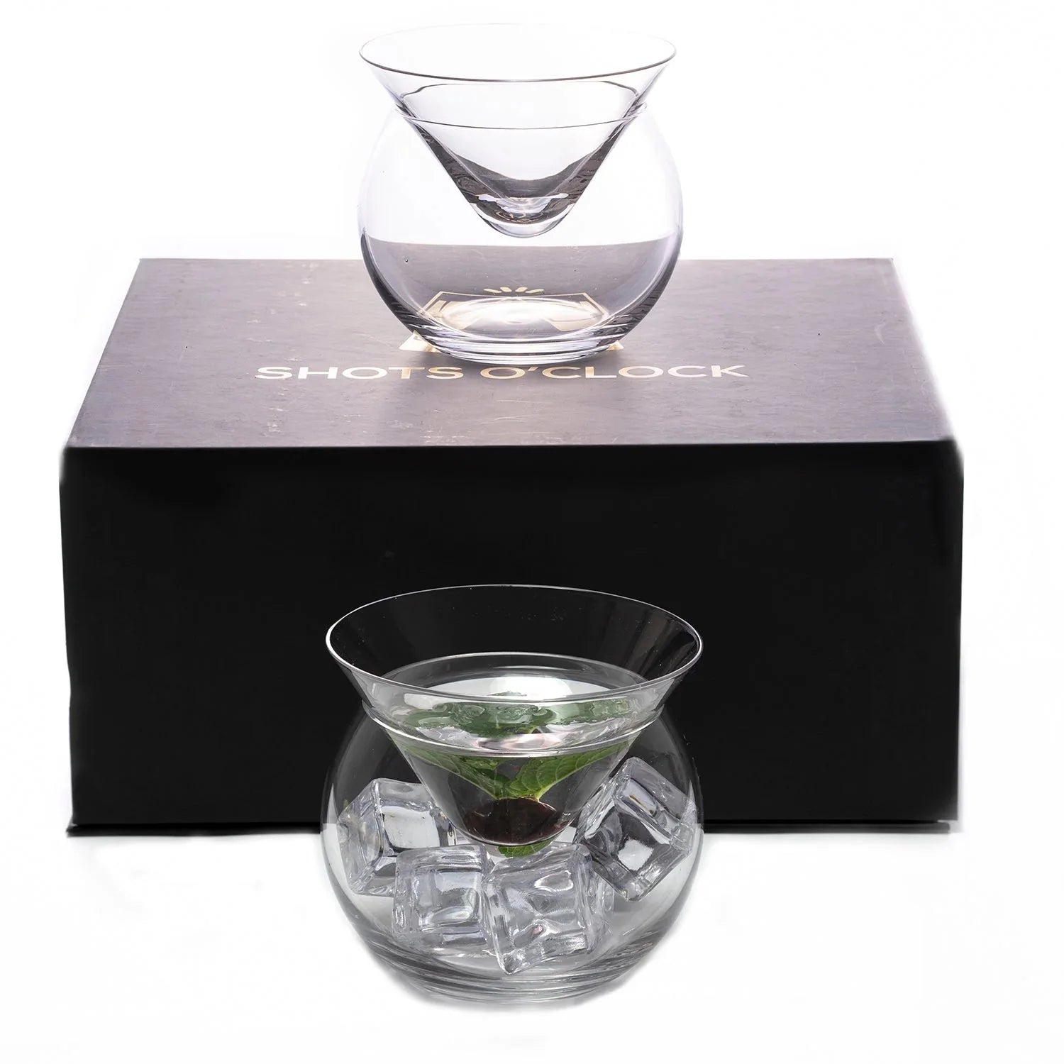 Set of 4 Stemless Martini Glasses with Chiller G166325