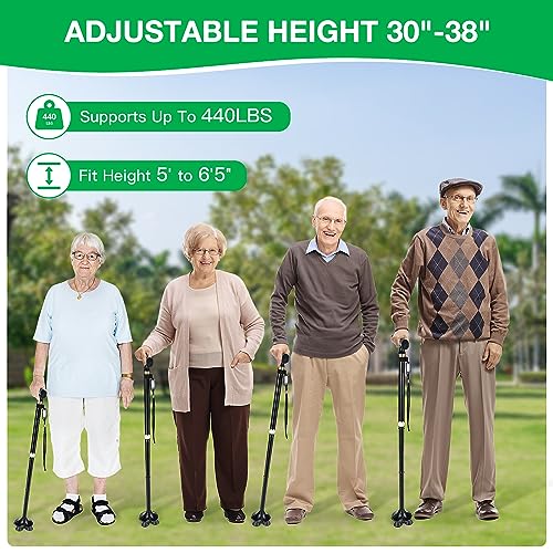 Foldable Adjustable Aluminum Alloy Walking Cane with Carry Bag G399