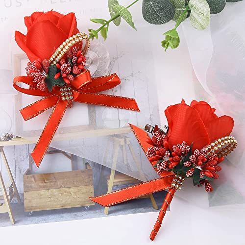 4 Packs White Wrist Corsage N198