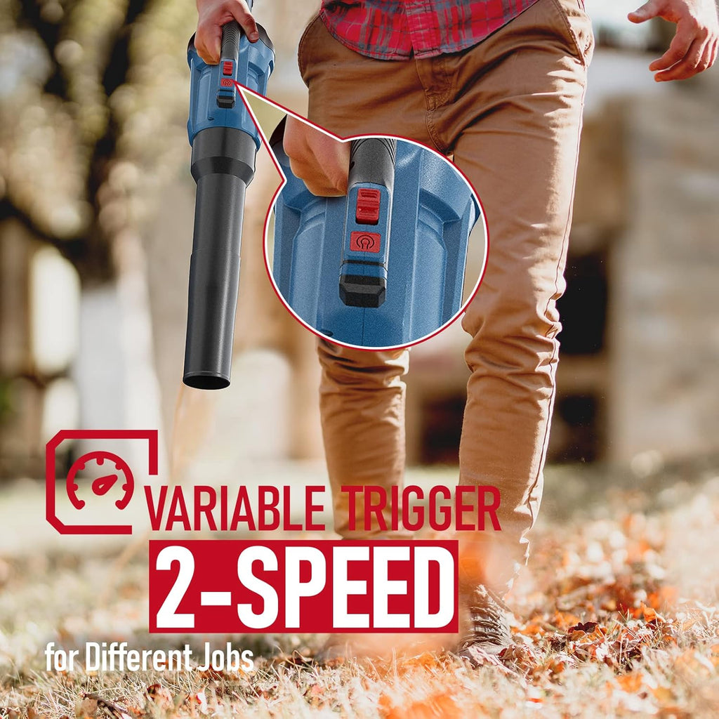 Cordless Leaf Blower, 430 CFM Electric Jet Blower with Brushless Motor, 20V 4.0Ah Battery & 1.8A Fast Charger C39773