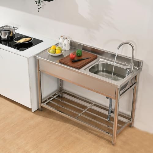 Stainless Steel Freestanding Single Bowl Utility Sink V57808