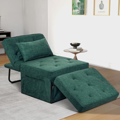 Light Blue 36" W Convertible Ottoman Bed Sleeper L933