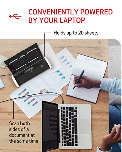 Portable Document Scanner, USB Powered, Duplex Scanning, Document Feeder E66657