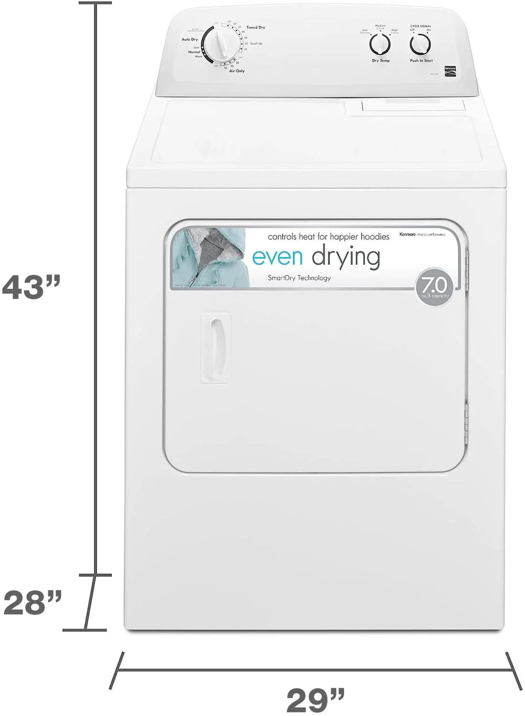 White 7 Cu. ft. Electric Dryer Z400