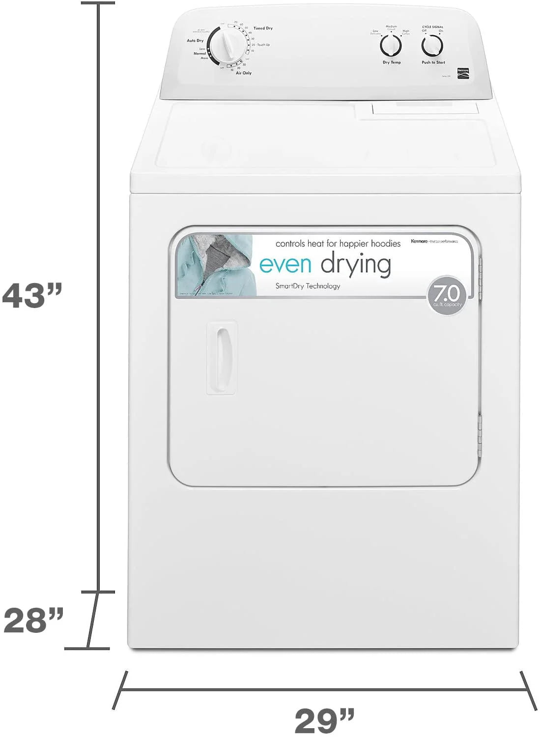 White 7 Cu. ft. Electric Dryer Z400