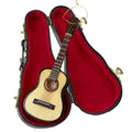 Wooden Guitar Christmas Ornament Acoustic Instrument with Case Holiday Tree Decoration V16407