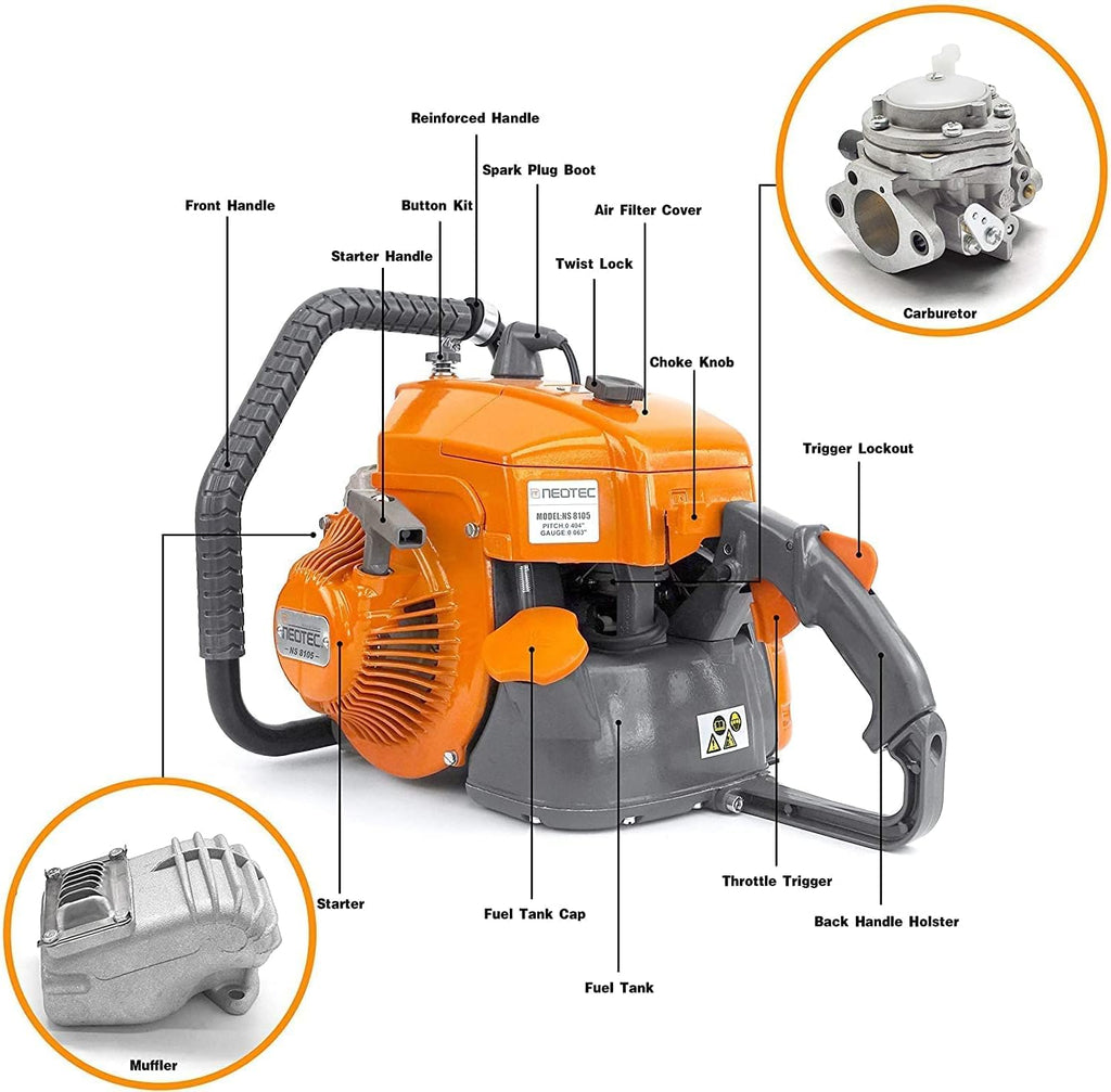 36 inch Gas Chainsaw 105cc 4.8KW 6.5HP A551