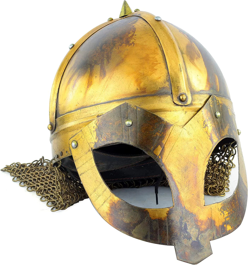 Steel Silver Helmet Chain Mail Armor Helmet J6985
