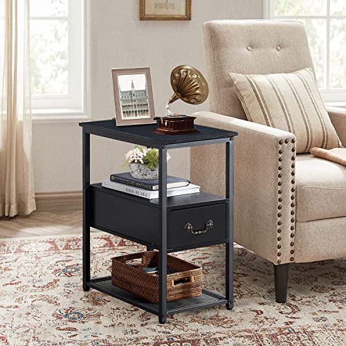 Black Single Drawer Tall Side Table O645248