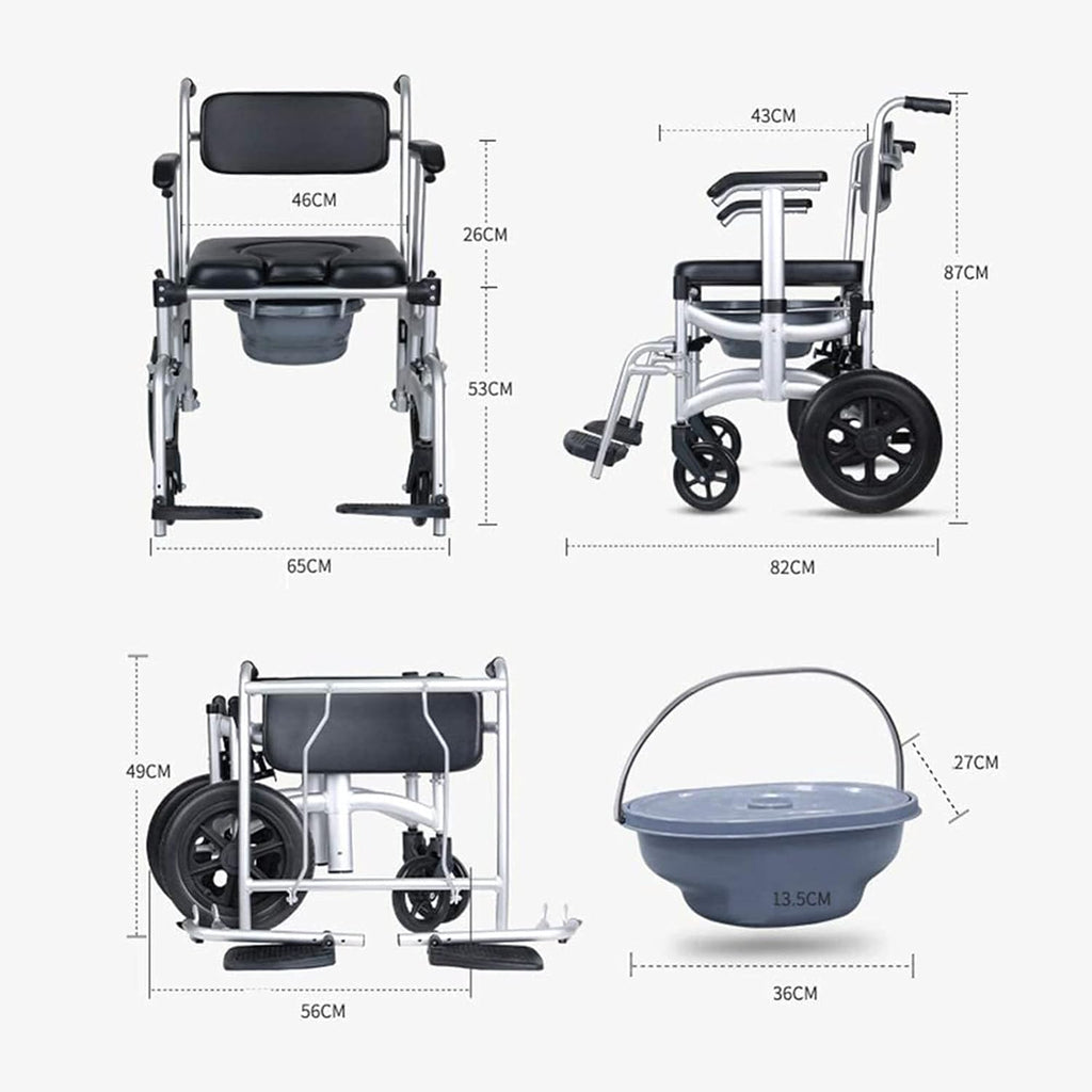 Toilet Commode Chair with Adjustable Height, Detachable Pot and Brakes X62024