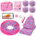 Knitting Loom Kit with Storage Bags Yarns Knitting Tools Pink E744235