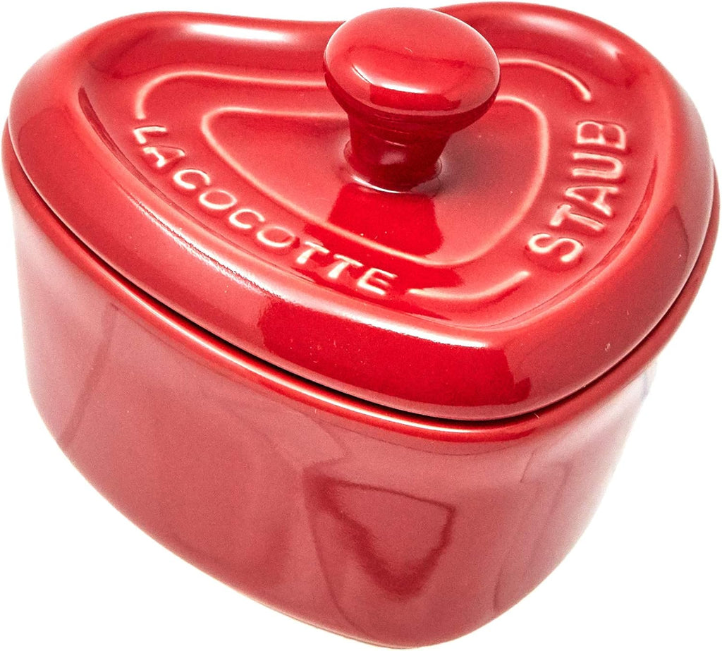 Mini Ceramic Heart Cocotte with Lid, Cherry Red X272222