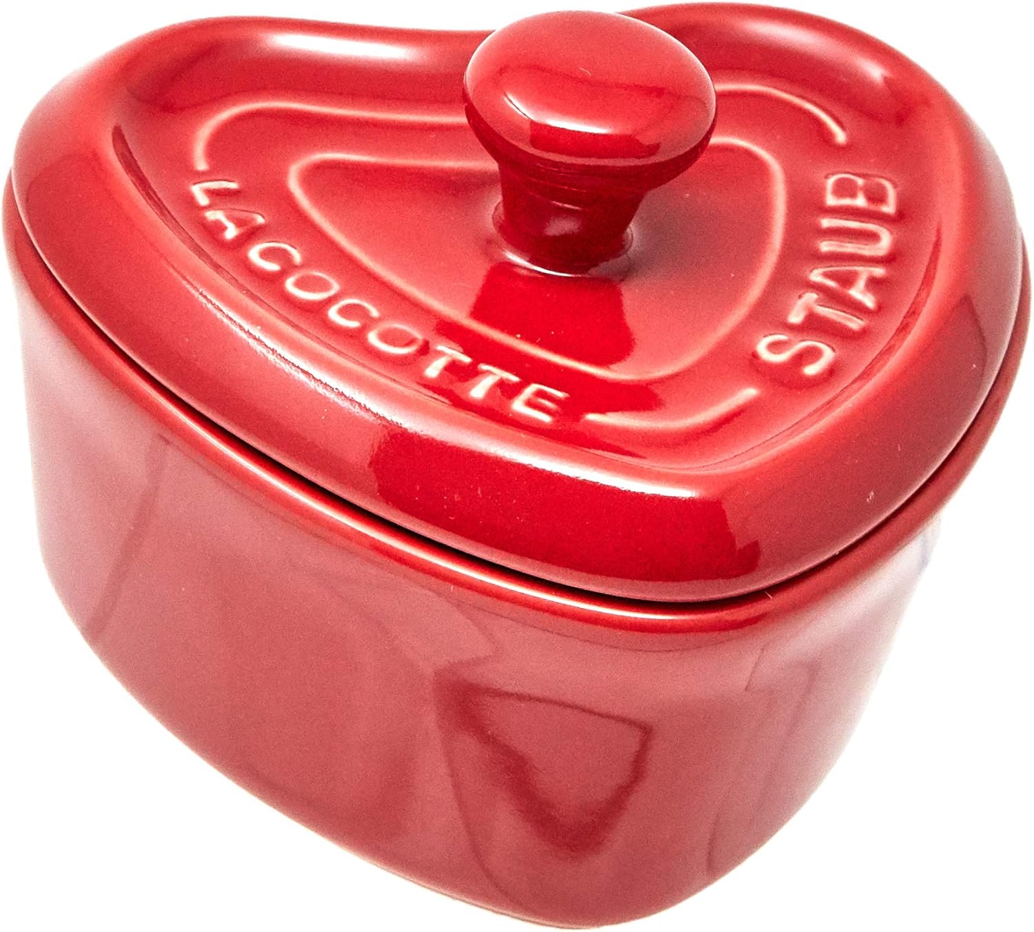 Mini Ceramic Heart Cocotte with Lid, Cherry Red X272222