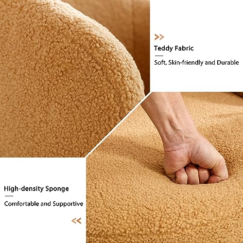 Coffee Brown Teddy Sherpa Swivel Barrel Chair E572